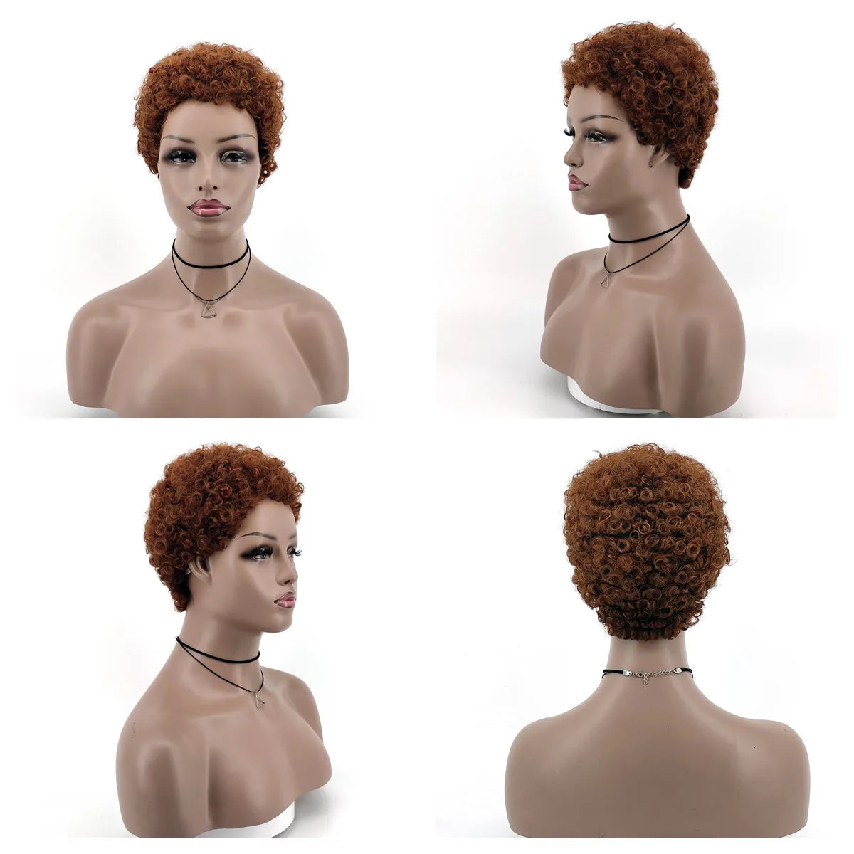 Perruque Afro Synthétique Courte Crépue Bouclée pour Femmes Noires, Blonde à Noire, Naturelle Comme Vrais Cheveux, Cosplay, ix