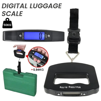Balance à bagages numérique 50kg/10g, valise électronique Portable, pesée de voyage avec rétro-éclairage, balances électroniques suspendues de voyage
