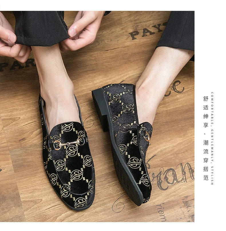 Mocassins de Luxe en Cuir Suédé pour Homme, Chaussures de Grande Taille, Décontractées, de Styliste, pour Robe de Mariée, Plates, Bleues