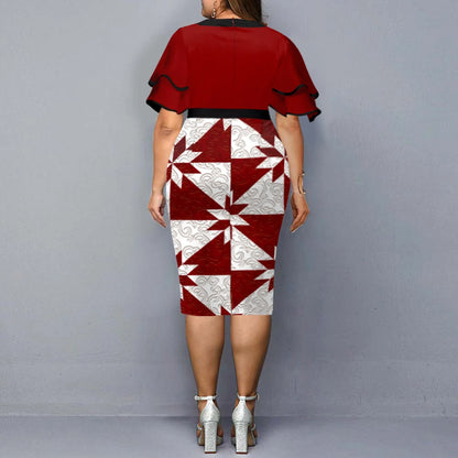 Robe mi-longue grande taille pour femmes robe de soirée imprimée élégante robe 2025