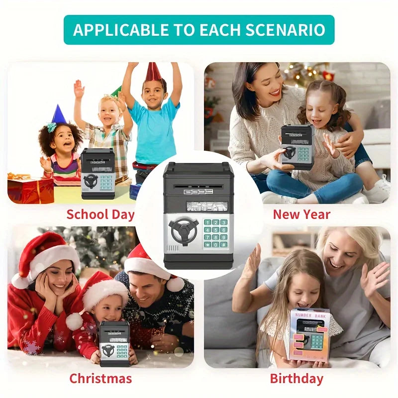 Tirelire créative automatique, Mini coffre-fort pour pièces de monnaie, économie d'argent, mot de passe, compteur de Code, serrure à clé, banque de monnaie, ATM, cadeau pour enfant