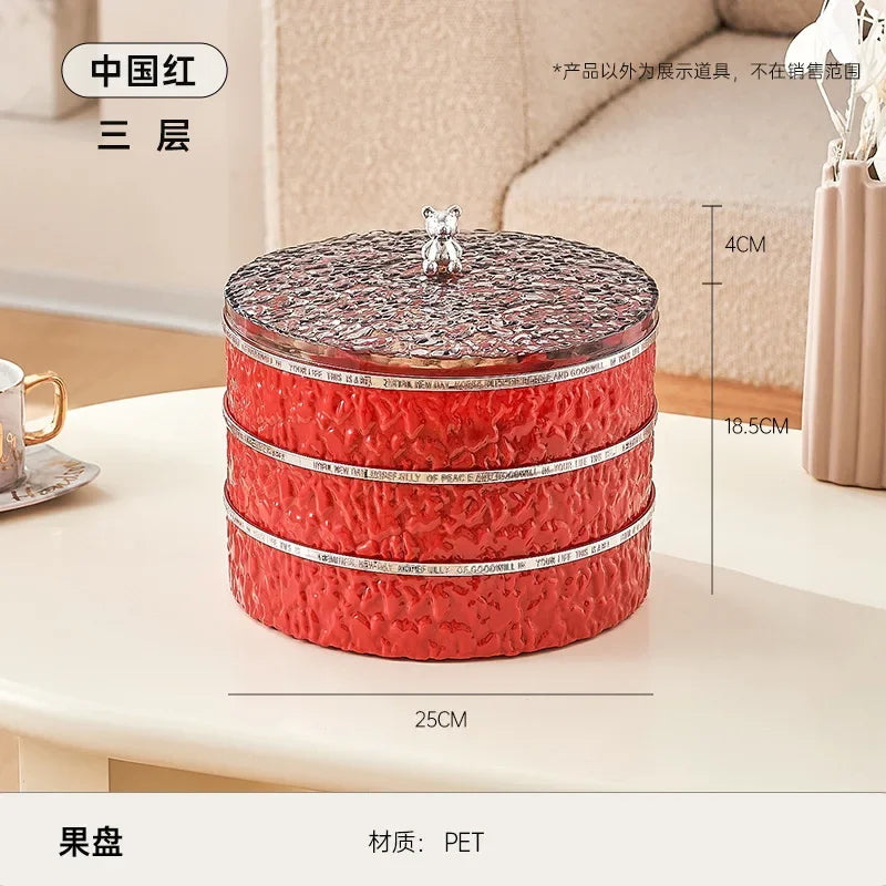 Boîte à snacks transparente multicouche, anti-poussière, acrylique, fruits secs, boîte de rangement pour bonbons et noix, salon moderne, conteneur solaire