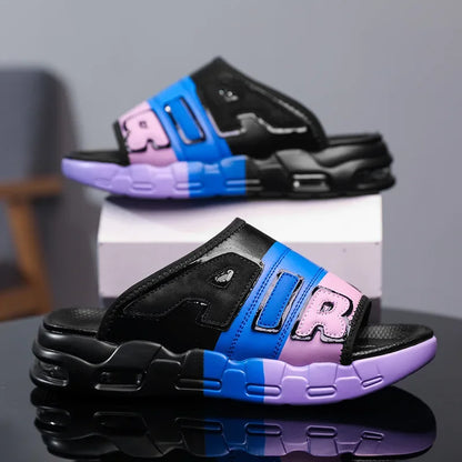 CasualPlus Size chaussons pour hommes pantoufles de sport d'été coussin d'air pour hommes chaussures de plage à fond épais matériau EVA