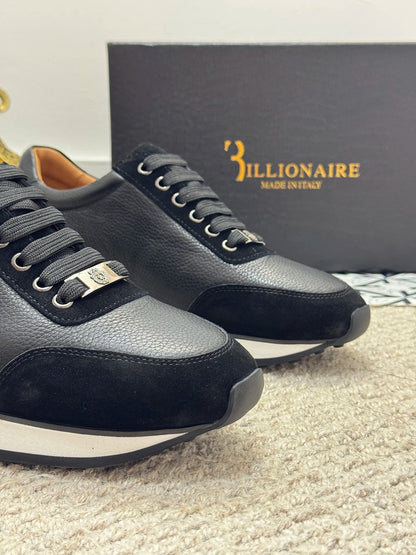 BILLIONAIRE BLSK CPRT chaussures peau de vache 2025 nouvelle broderie mode qualité confort mouvement hommes taille européenne 39-45 chaussures noires