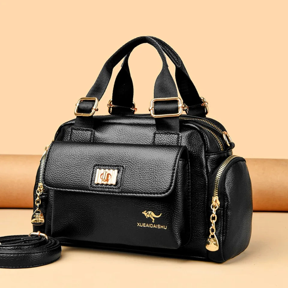 Sac à bandoulière en cuir PU de haute qualité pour femmes, fourre-tout, sacoche multi-poches pour les déplacements quotidiens