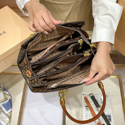 Sac à main de marque de luxe pour femmes, sac à main pour maman, Texture de haute qualité, rétro, épaule simple diagonale, grande capacité, nouvelle collection 2025