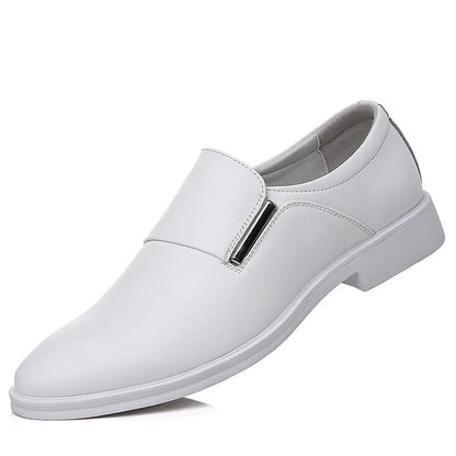 Nouveauté mode britannique hommes blanc noir sans lacet robe affaires chaussures décontractées mocassins mâle robe de mariée chaussures de retour