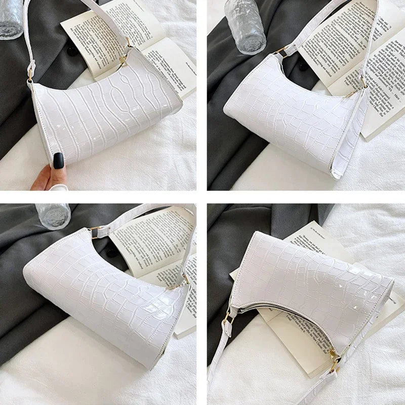 Sacs à main et bourse rétro motif Alligator pour femmes, petits sacs à bandoulière sous les aisselles, pochette fourre-tout en cuir PU de bonne qualité pour dames