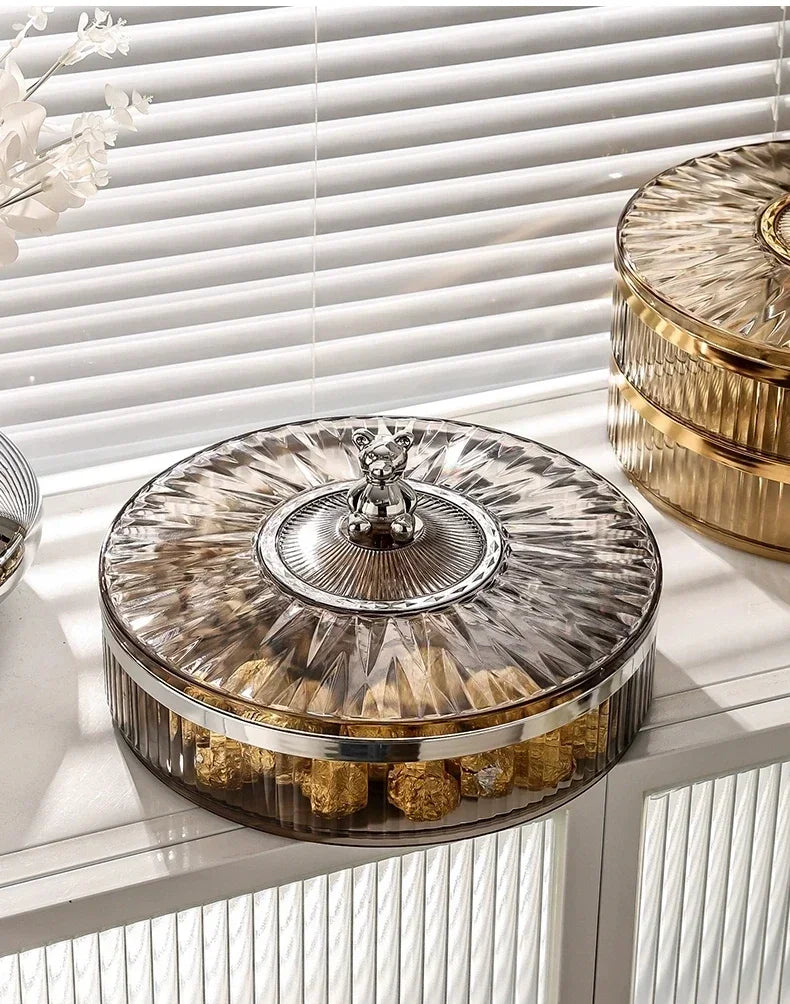 Boîte à snacks transparente multicouche, anti-poussière, acrylique, fruits secs, boîte de rangement pour bonbons et noix, salon moderne, conteneur solaire