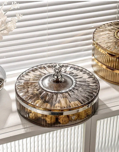 Boîte à snacks transparente multicouche, anti-poussière, acrylique, fruits secs, boîte de rangement pour bonbons et noix, salon moderne, conteneur solaire