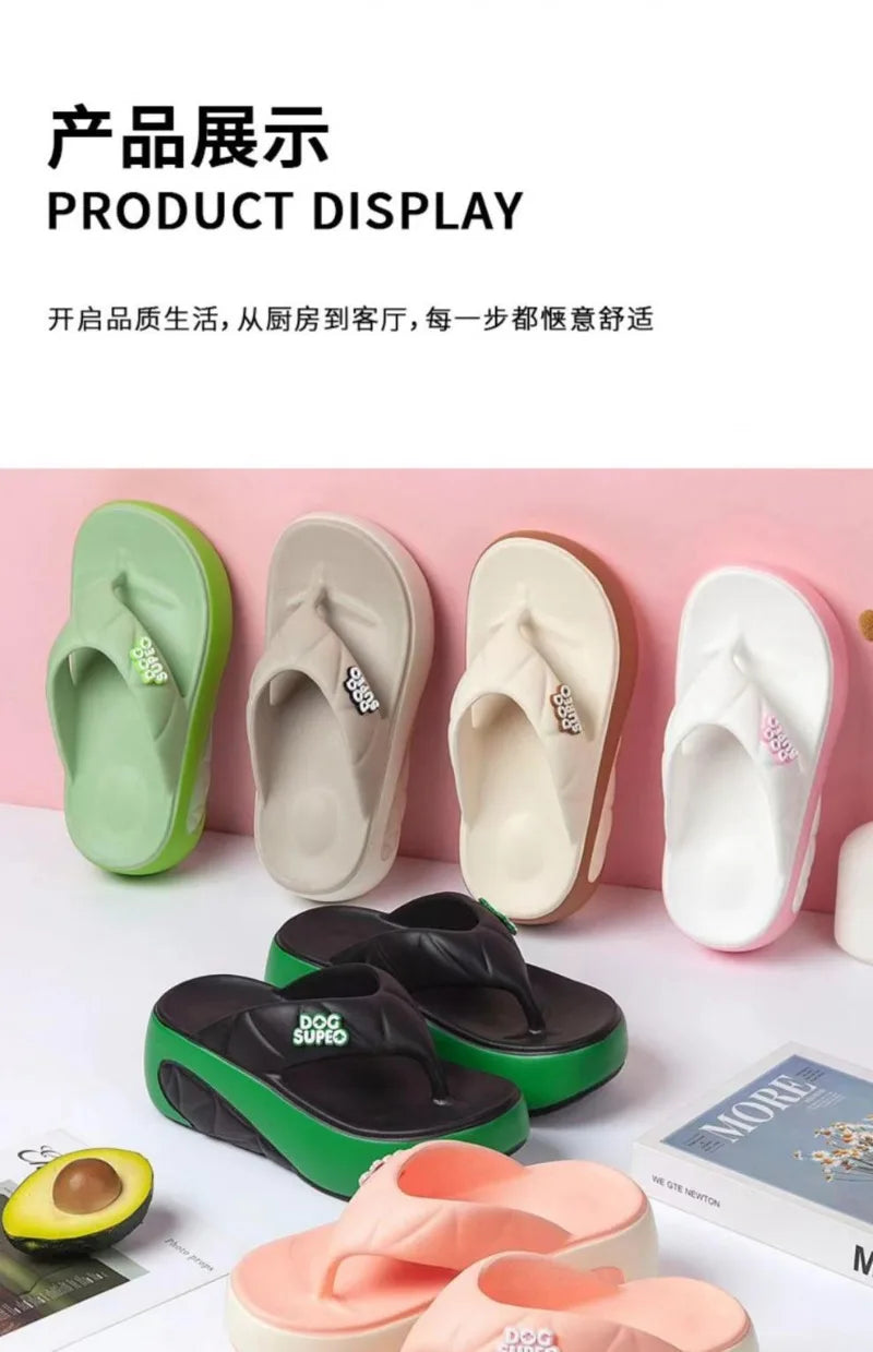 Pantoufles pour femmes mode plate-forme pantoufle été hauteur augmentant EVA pantoufle en plein air chaussures de plage décontractées pour femmes tongs