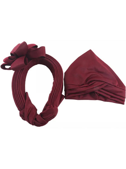 Grande fleur Turban casquette pour femmes élégant Auto Gele couvre-chef dame africaine bandeau Nigeria femme couvre-chef chapeau musulman