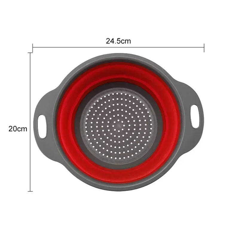 1/2 pièces Silicone rond pliant légumes Fruits lavage égouttoir panier passoire pliable égouttoir accessoires de cuisine