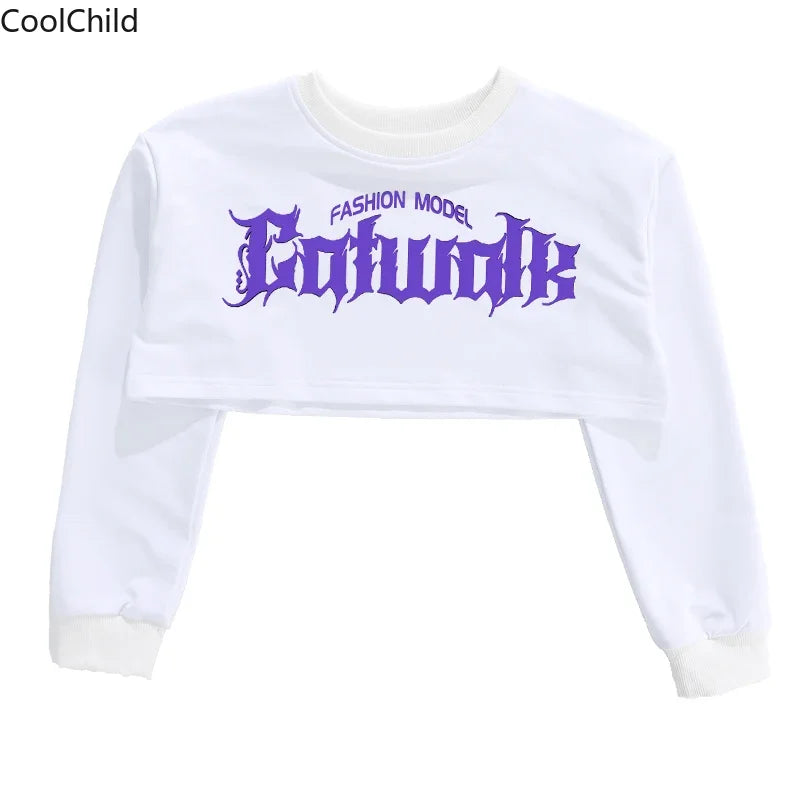 Haut court K-pop pour filles, pantalons cargo, cardigan de danse de rue pour enfants, olympiques streetwear pour enfants, ensembles de vêtements de groupe de filles Jazz