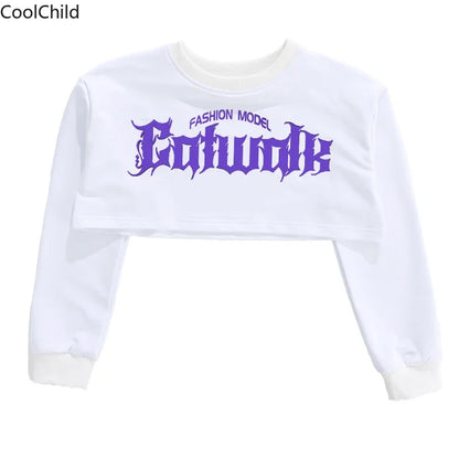 Haut court K-pop pour filles, pantalons cargo, cardigan de danse de rue pour enfants, olympiques streetwear pour enfants, ensembles de vêtements de groupe de filles Jazz