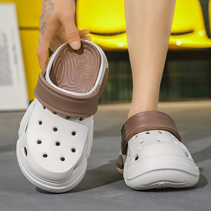 Pantoufles de Couple, vêtements d'extérieur d'été, sandales de plage antidérapantes à semelles épaisses, sandales pour hommes et femmes