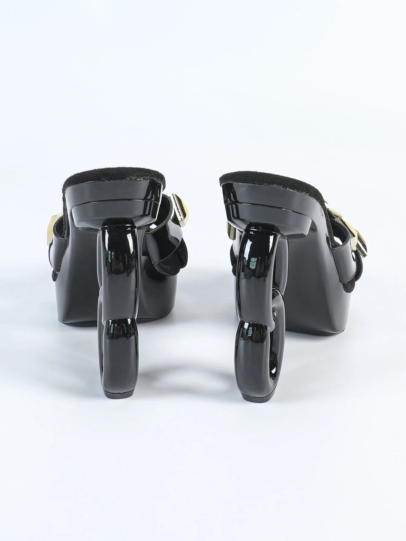 Pantoufles à plateforme pour femmes, style étrange, fretwork, talons hauts, carré, Parker, sandales évidées, chaussures d'été pour femmes, nouveau, 2025, 12cm