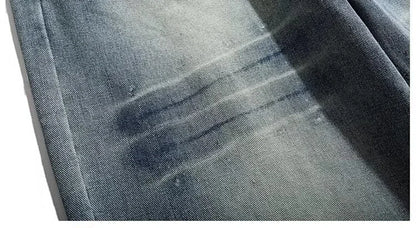 Jean Baggy craquelé pour homme, pantalon Y2k Harajuku, Vintage, délavé, droit, en Denim, Punk Goth, nouvelle collection 2025