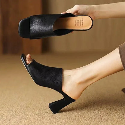 Talons hauts femmes pantoufles robe d'été chaussures de mode élégant gros pompes confortables marche femme sandales 2025 tendance Zapatillas Mujer