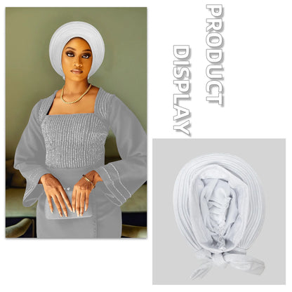 Casquette Turban plissée pour femmes africaines déjà fabriquées Auto Gele femme bandeau Nigeria dame chapeaux chapeau fête de mariage chapeaux