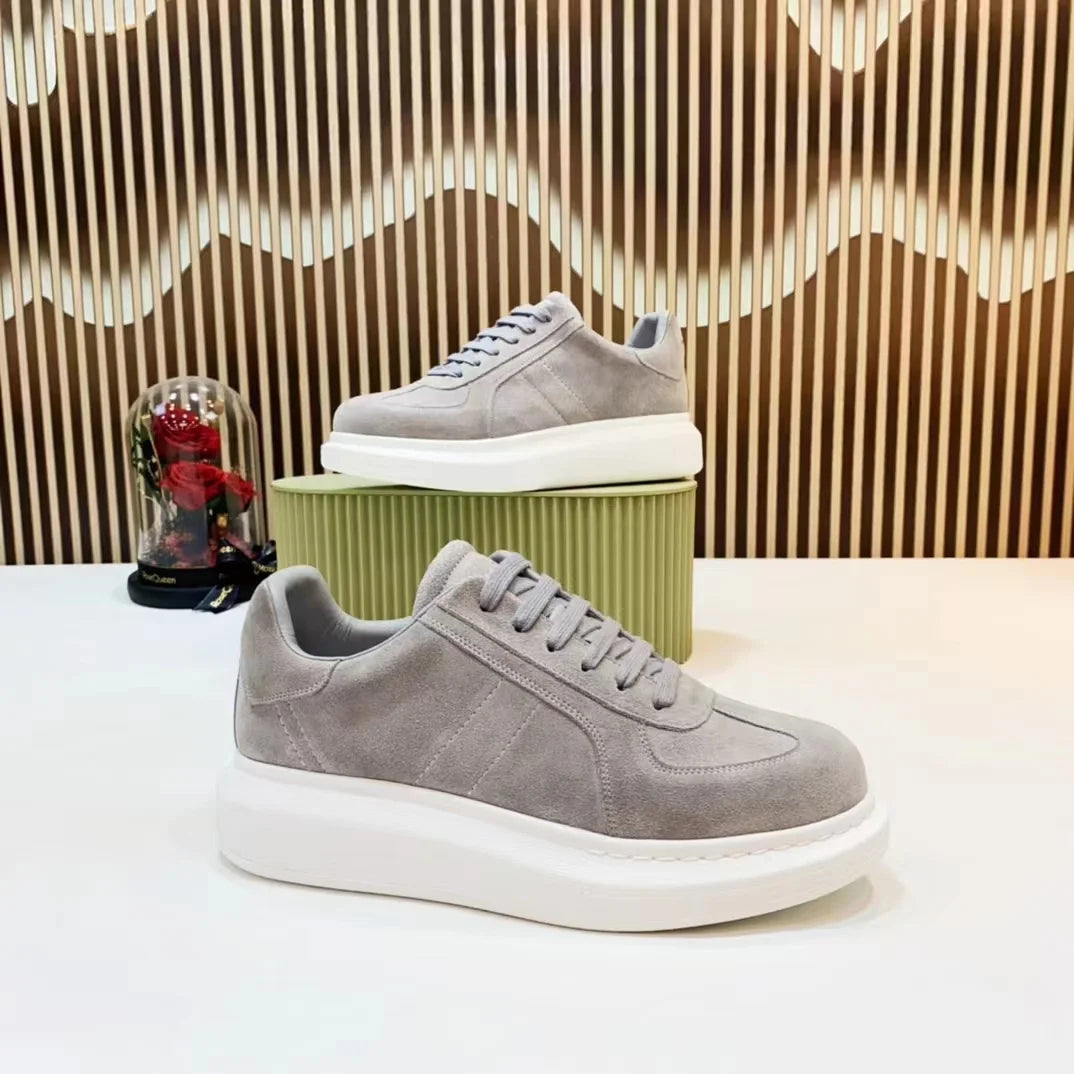 Baskets décontractées en cuir fabriquées à la main pour hommes, baskets à plateforme, mocassins plats originaux unisexes, chaussures pour hommes