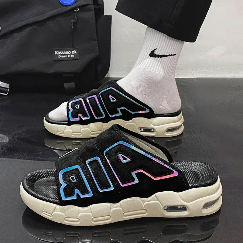 Pantoufles d'été confortables pour hommes, sandales d'extérieur pour hommes, chaussures de marques originales, sandales pour garçons, 2024