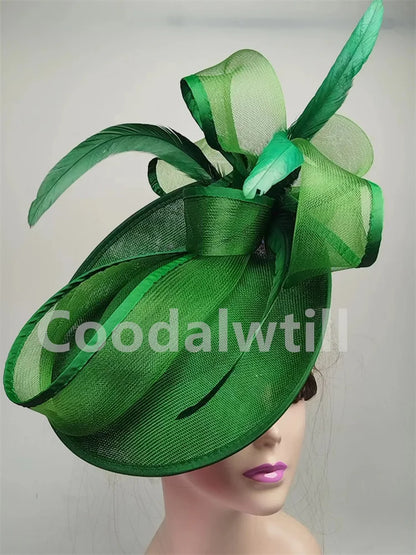 Fascinateur de cheveux verts pour femme, casquette de pilulier, événement formel, pièce de sauna Derby, élégant, mariage, Gatineau, inery, mode chapeau