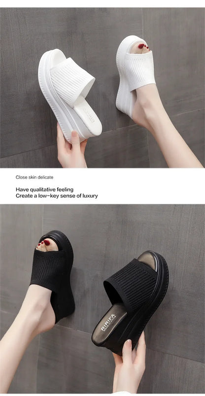 Talon optique compensé pour femmes, pantoufles d'été, sexy, carré, robe Parker, chaussures de soirée, talons hauts, ogo, escarpins décontractés, nouveau