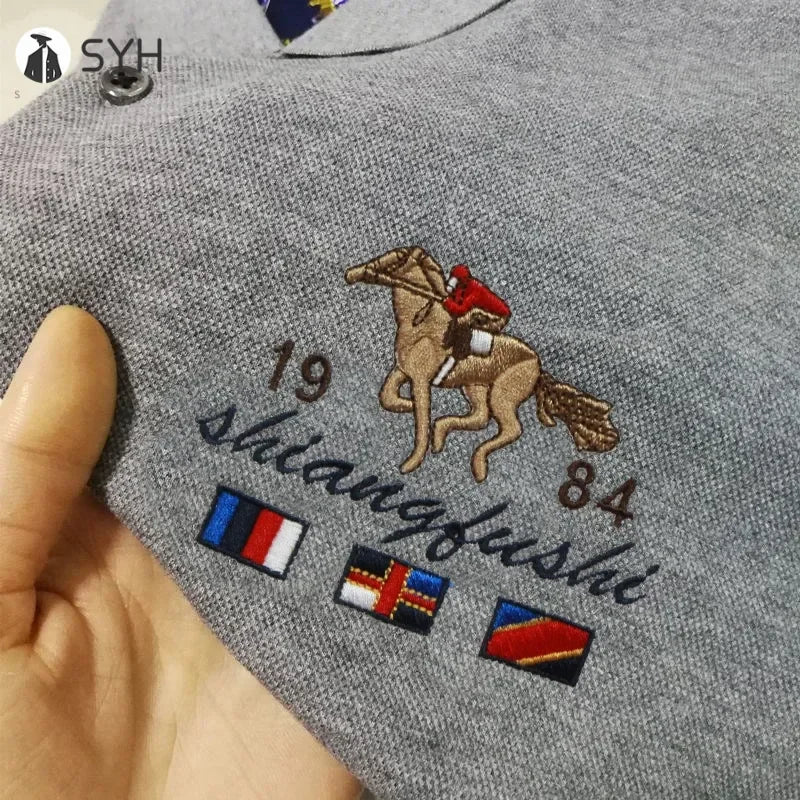 Polo brodé pour homme, haut respirant et confortable, mode décontractée