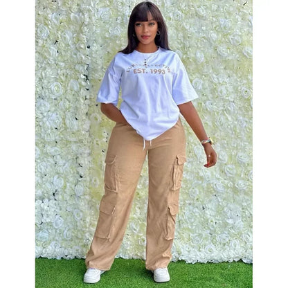 Ensemble Dashiki Africain pour Femme, Haut et Pantalon Assortis, Vêtements d'Été et d'Automne, Nouvelle Collection, 2 Pièces