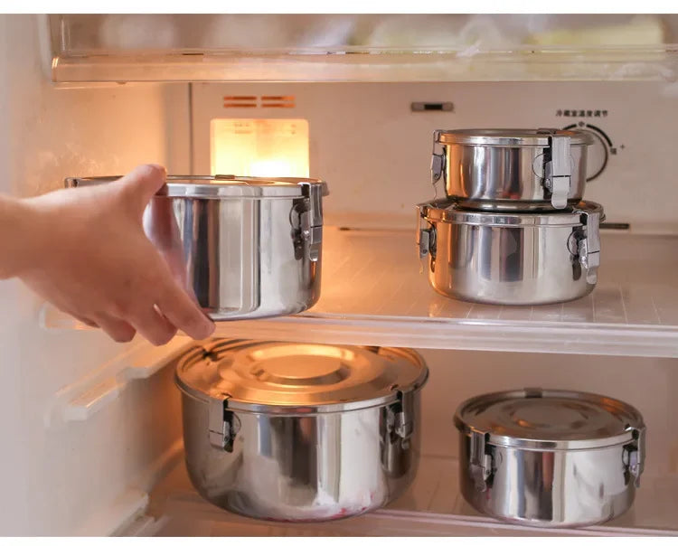 Boîte à déjeuner micro-ondes 350-3000ML, boîte à Bento Anti-fuite en acier inoxydable 304 de qualité alimentaire, boîte de pique-nique à forte étanchéité pour collations aux Fruits