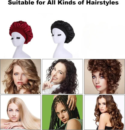 Femmes Satin solide à large bord chapeau de couchage nuit Bonnet de nuit soins des cheveux Bonnet Bonnet de nuit pour femmes hommes unisexe casquette bonnet de nuit