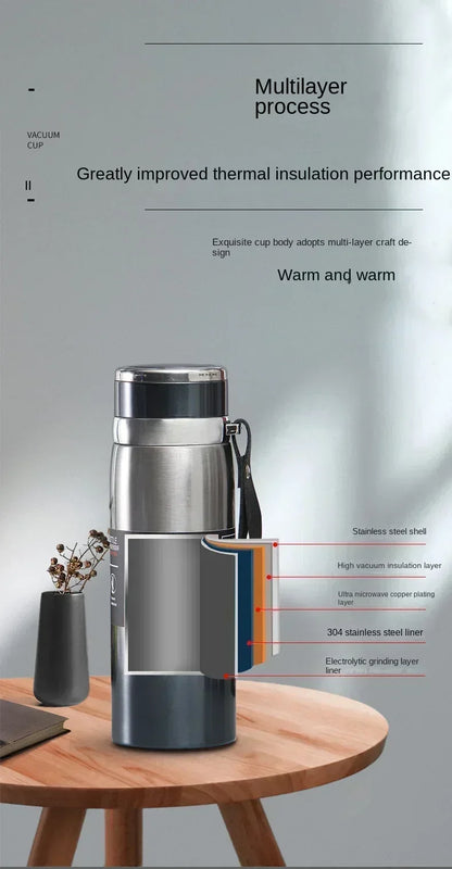 Bouteille d'eau thermique garder la bouteille d'eau froide et chaude Thermos pour café thé flacons sous vide bouteille Thermos en acier inoxydable cadeaux