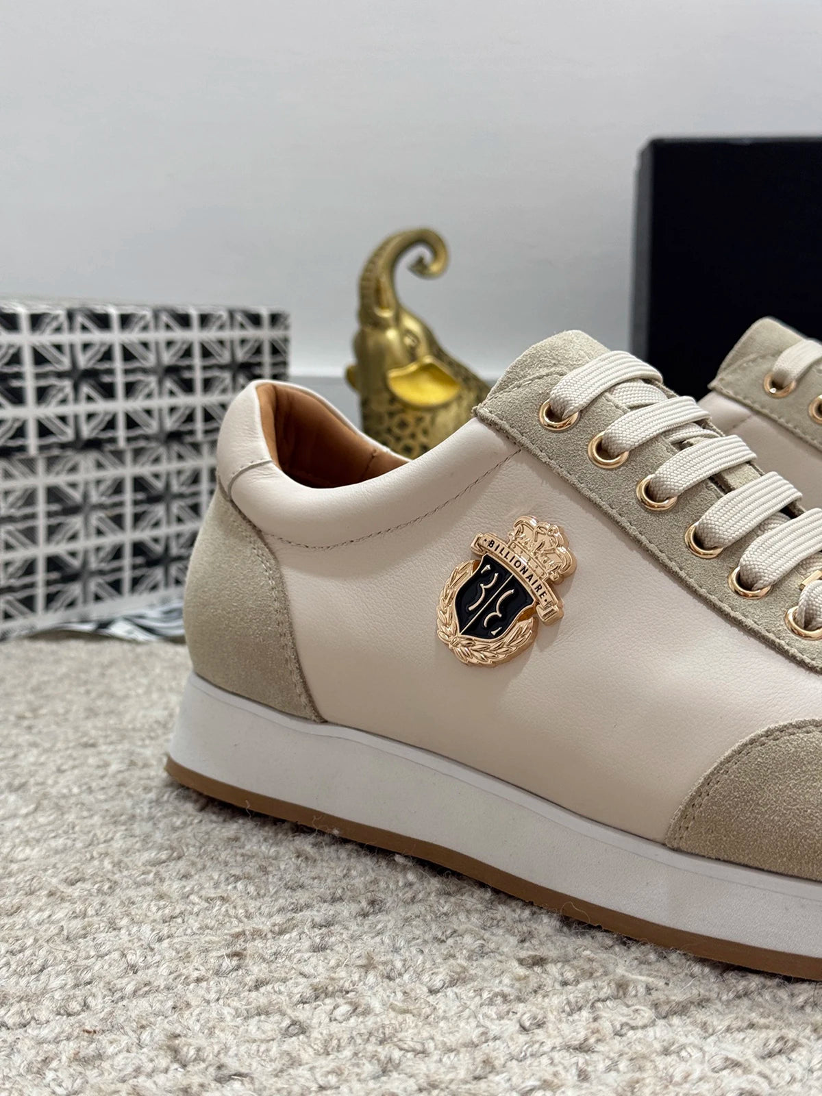 BILLIONAIRE BLSK CPRT chaussures peau de vache 2025 nouvelle broderie mode qualité confort mouvement hommes taille européenne 39-45 chaussures noires