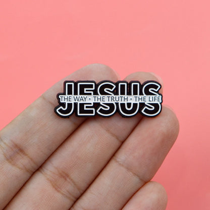 Broche en émail chrétien JESUS Way Truth Life, broches à revers, Badge sur sac à dos, accessoires pour vêtements, bijoux à la mode, cadeaux
