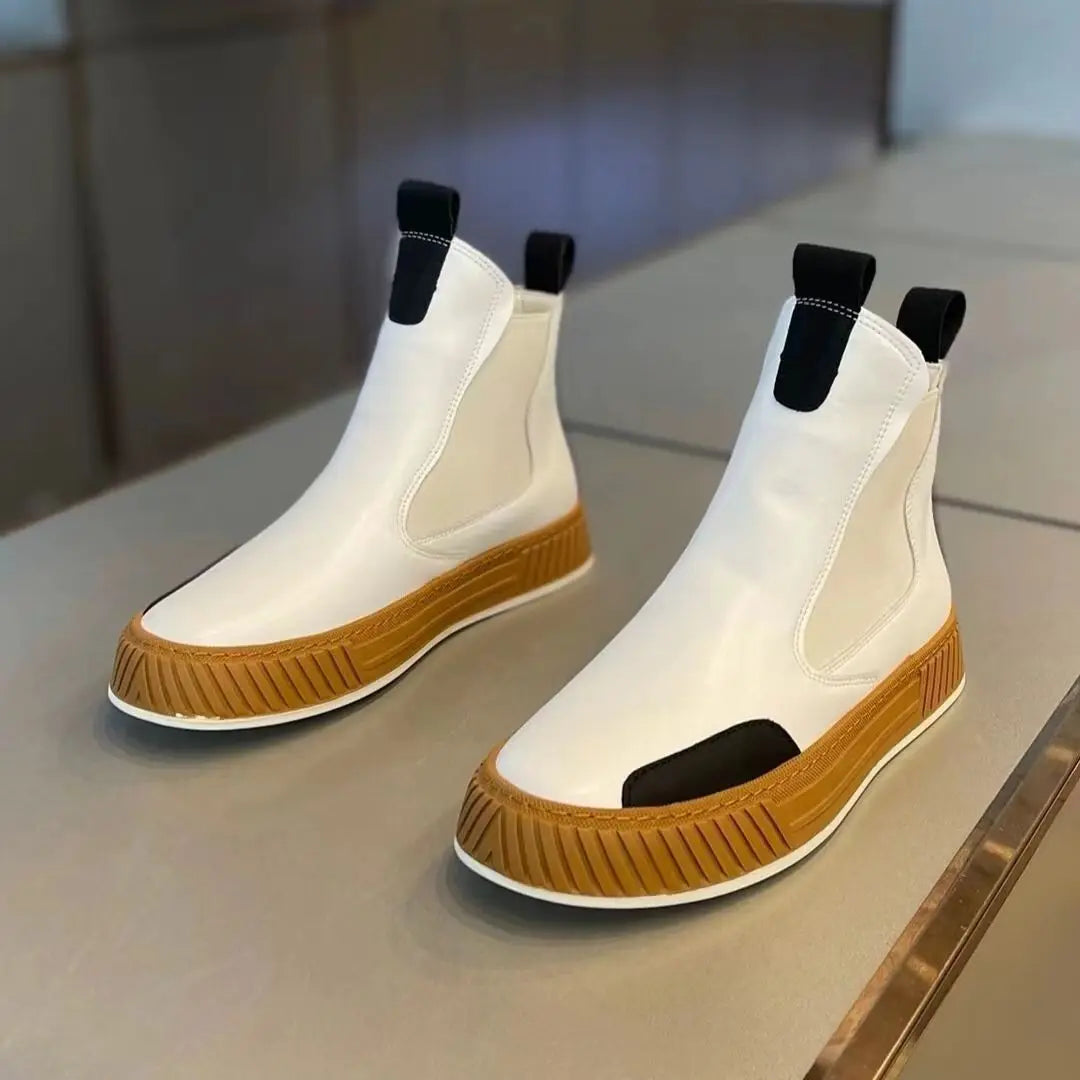 Bottes de neige décontractées en peluche pour hommes, chaussures de planche à plateforme, dessus en cuir microcarence, mode d'hiver, haut de gamme, recommande une augmentation de la hauteur, NuSO k