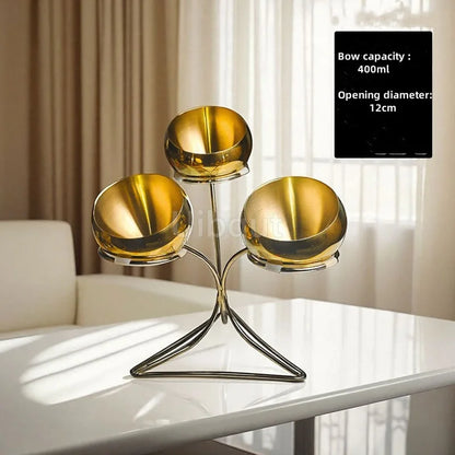 Support de bol doré pour Sauce à bouche Oblique en acier inoxydable, Pot chaud, panier d'assaisonnement pour Buffet, Pot plat, récipient, bol sphérique pour salade