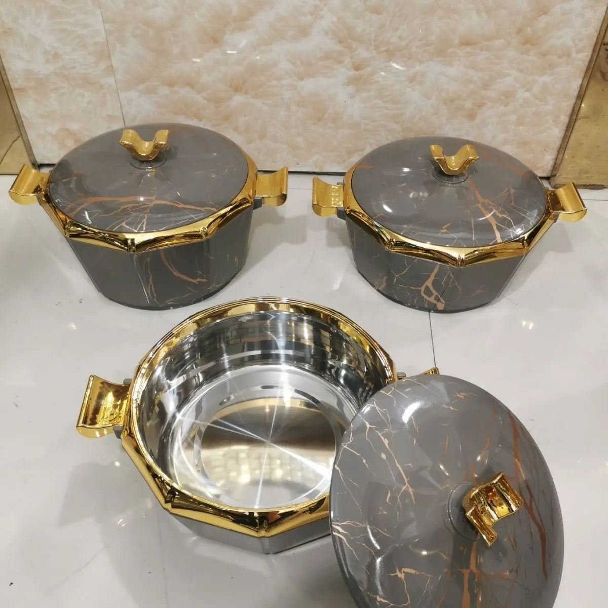 3 pièces ensemble boîte d'isolation alimentaire isolé thermique marmite boîte isolation Pot boîte à déjeuner conservation de la chaleur