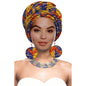 Turbans - bandeaux africains pour femme foulard africain couvre-chef nigérian avec boucle d'oreille assortie Dashiki Ankara cire S20H004