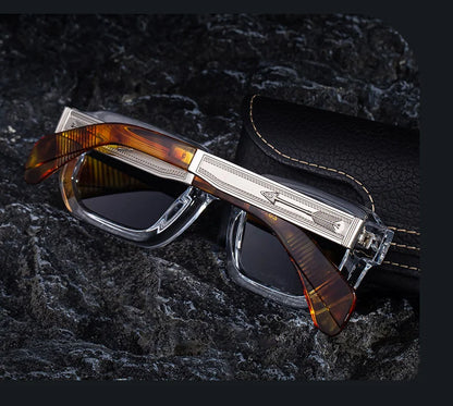 Polarisées Carré Punk lunettes de Soleil Hommes 2025 De Luxe Marque Classique Rectangle Lunettes De Soleil UV400 Conduite Lunettes De Mode En Plein Air Nuances