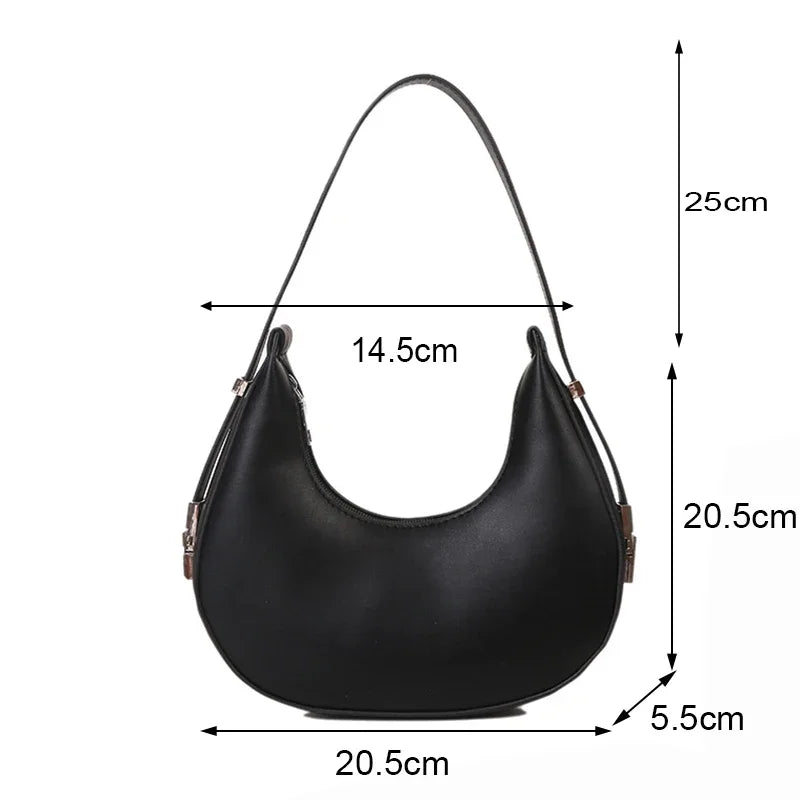BS - Sac à bandoulière Hobo en cuir PU pour femmes, Design de luxe, petite pochette, sac à main sous les bras, fourre-tout de voyage