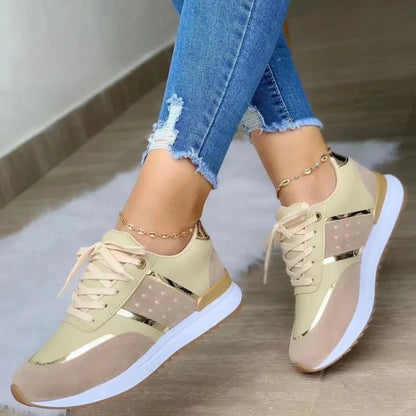 2025 femmes maille baskets Patchwork à lacets chaussures plates pour femmes léger femme chaussures classique polyvalent Zapatillas De Mujer