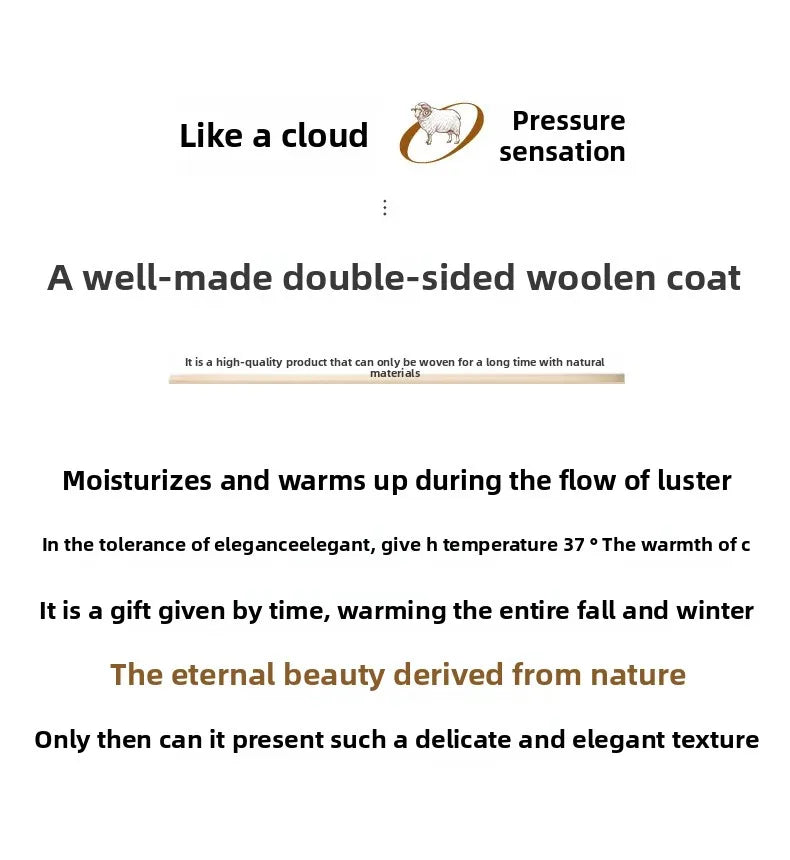 Manteau en laine Double face pour femme, épais, mi-long, col de costume, coupe ample, couleur Pure, polyvalent, nouveau Style automne hiver