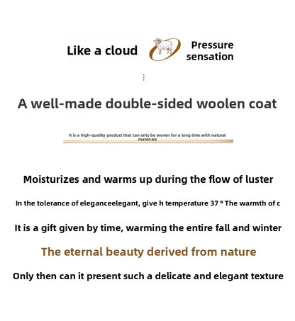 Manteau en laine Double face pour femme, épais, mi-long, col de costume, coupe ample, couleur Pure, polyvalent, nouveau Style automne hiver