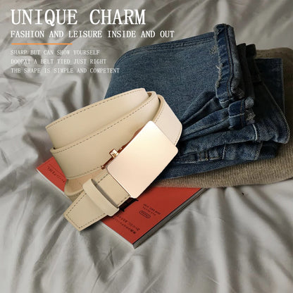 Ceinture d'affaires à cliquet lisse en cuir de qualité supérieure pour hommes, robe décontractée, 03 structure réglable, sur mesure