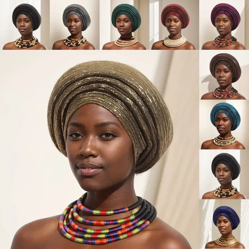 Cravate de sauna africaine, casquettes de documents solides, chapeaux de soirée, tenues musulmanes, chapeau turban, mode d'été et d'automne