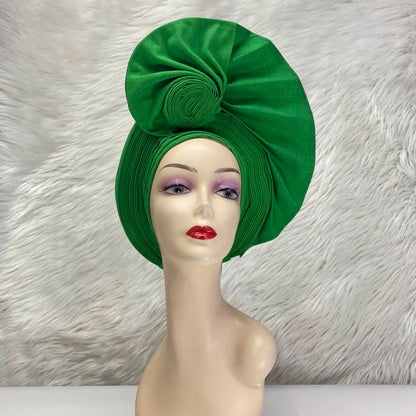 Turban de tête musulman pour femmes, Gele africain violet, casquettes déjà fabriquées, Auto Aso Oke, cravate de sauna Gele, chapeau rond pour dames, Z620-2 de fête