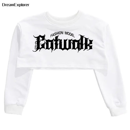 Filles K-pop haut court mode lettres Sport Joggers pantalon fille groupe vêtements ensembles enfants Hip Hop Streetwear enfants Jazz Costumes