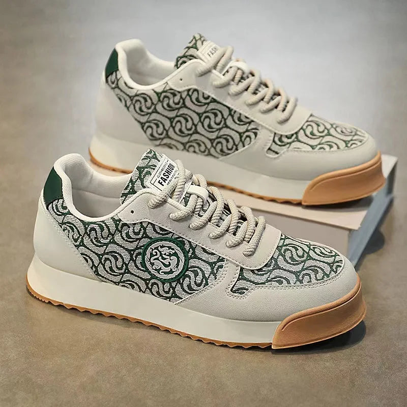 Printemps automne chaussures hommes augmenté mode cuir chaussures décontractées conseil chaussures de haute qualité en plein air grosses baskets Style britannique