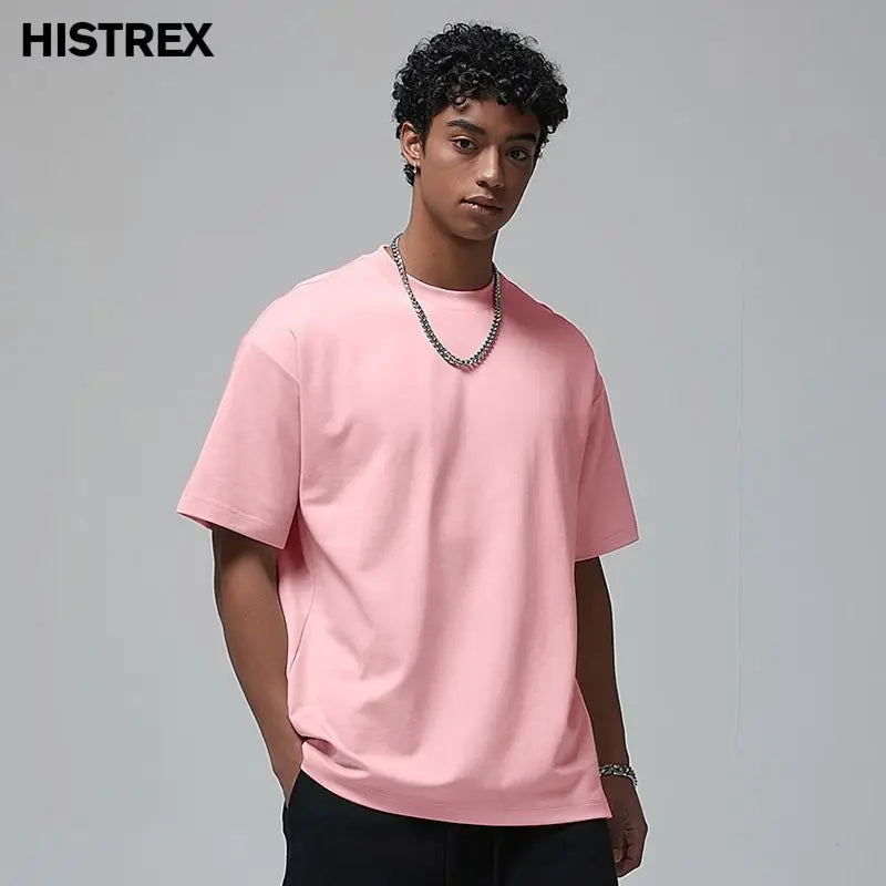 100 T shirt en coton lourd pour hommes et femmes, Tops à manches courtes, Tee shirts solides et surdimensionnés, vêtements de qualité 6.8oz 230gsm